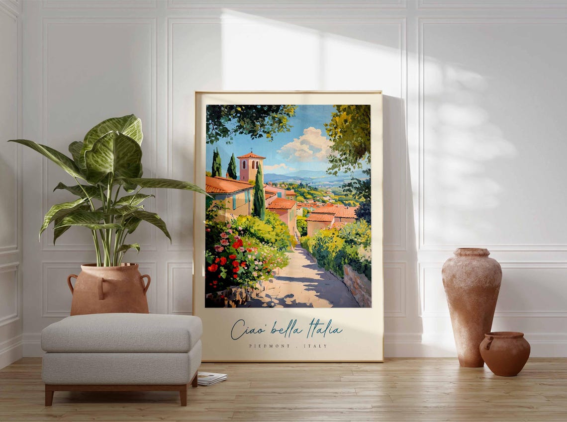 Piedmont Poster Italian Travel Print Piedmont Travel Art Piedmont Wall Art Italy Art Italy Travel Decor Italian Travel Gift - Image 3