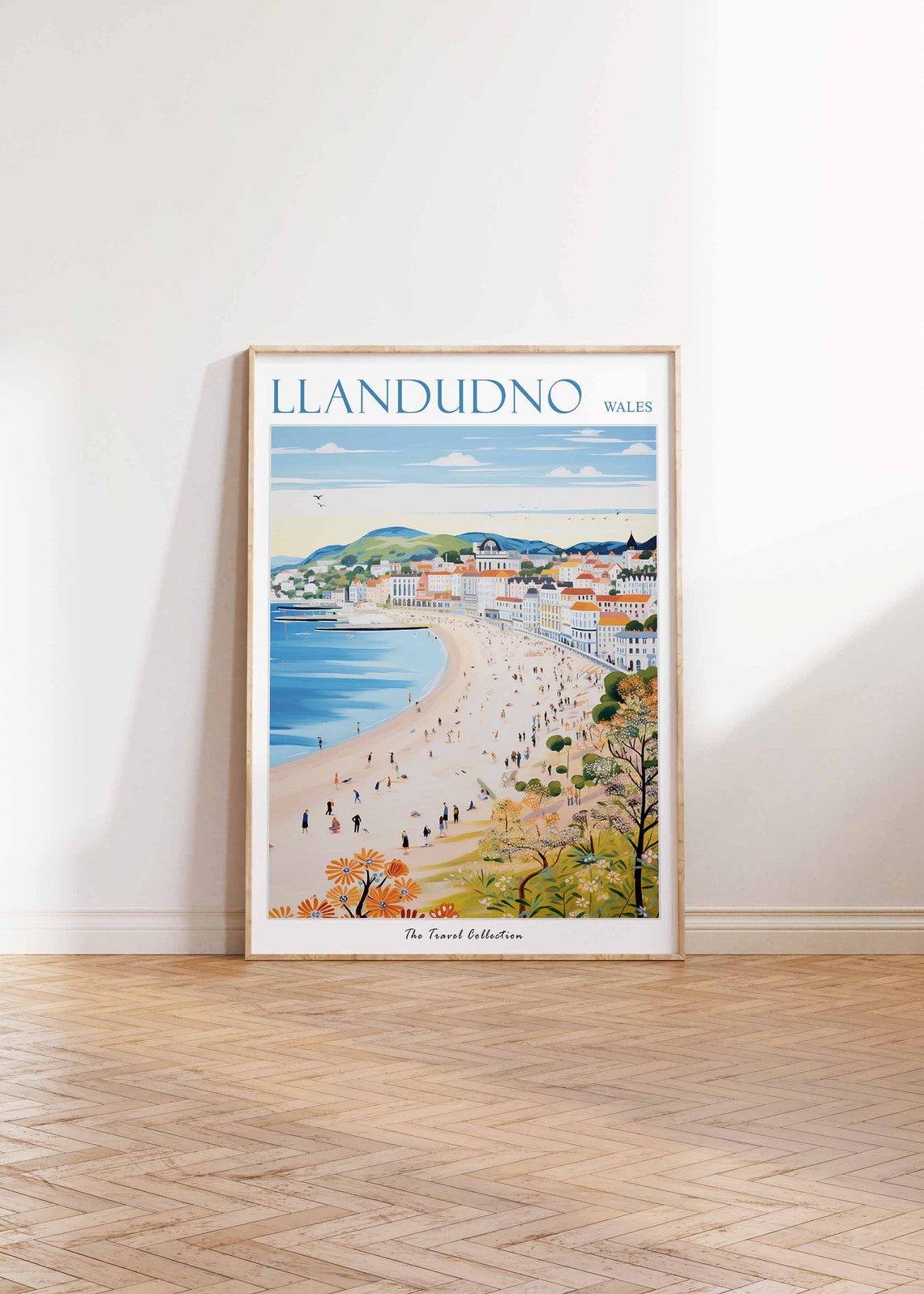 Llandudno Wales Seaside Promenade Retro Travel Illustration Poster - Image 2