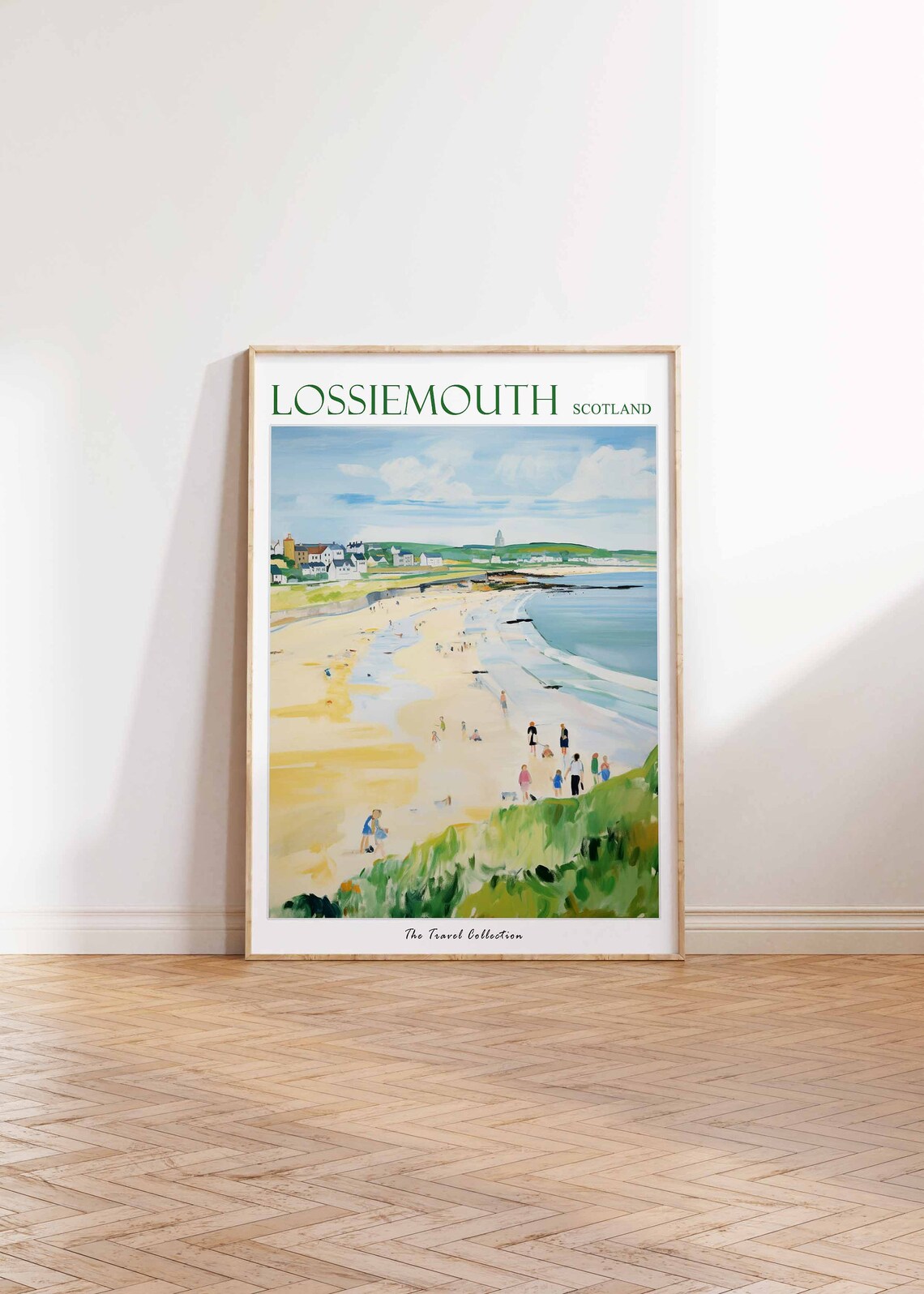Lossiemouth Scotland Sunny Beach Painting Colorful Travel Poster - Image 2