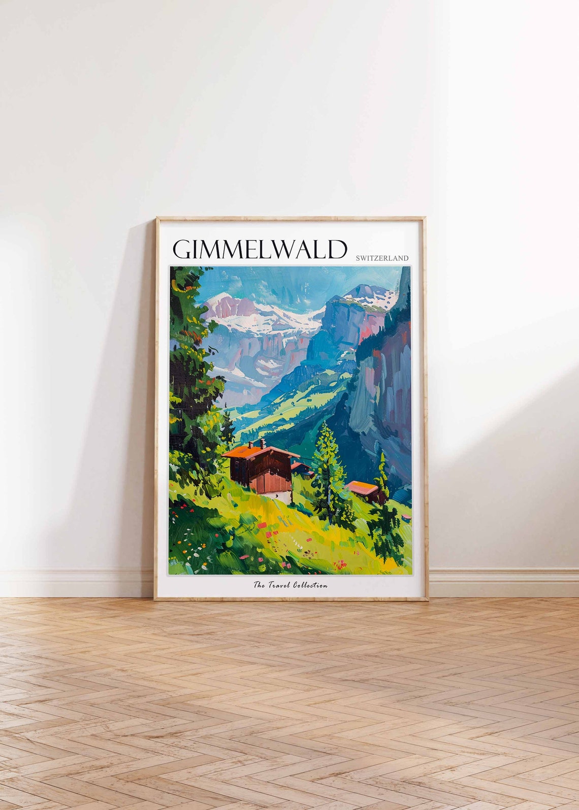 Gimmelwald Poster Switzerland Travel Print Swiss Decor Europe Travel Poster European Wall Art Gimmelwald Gift Gimmelwald Travel Poster - Image 2