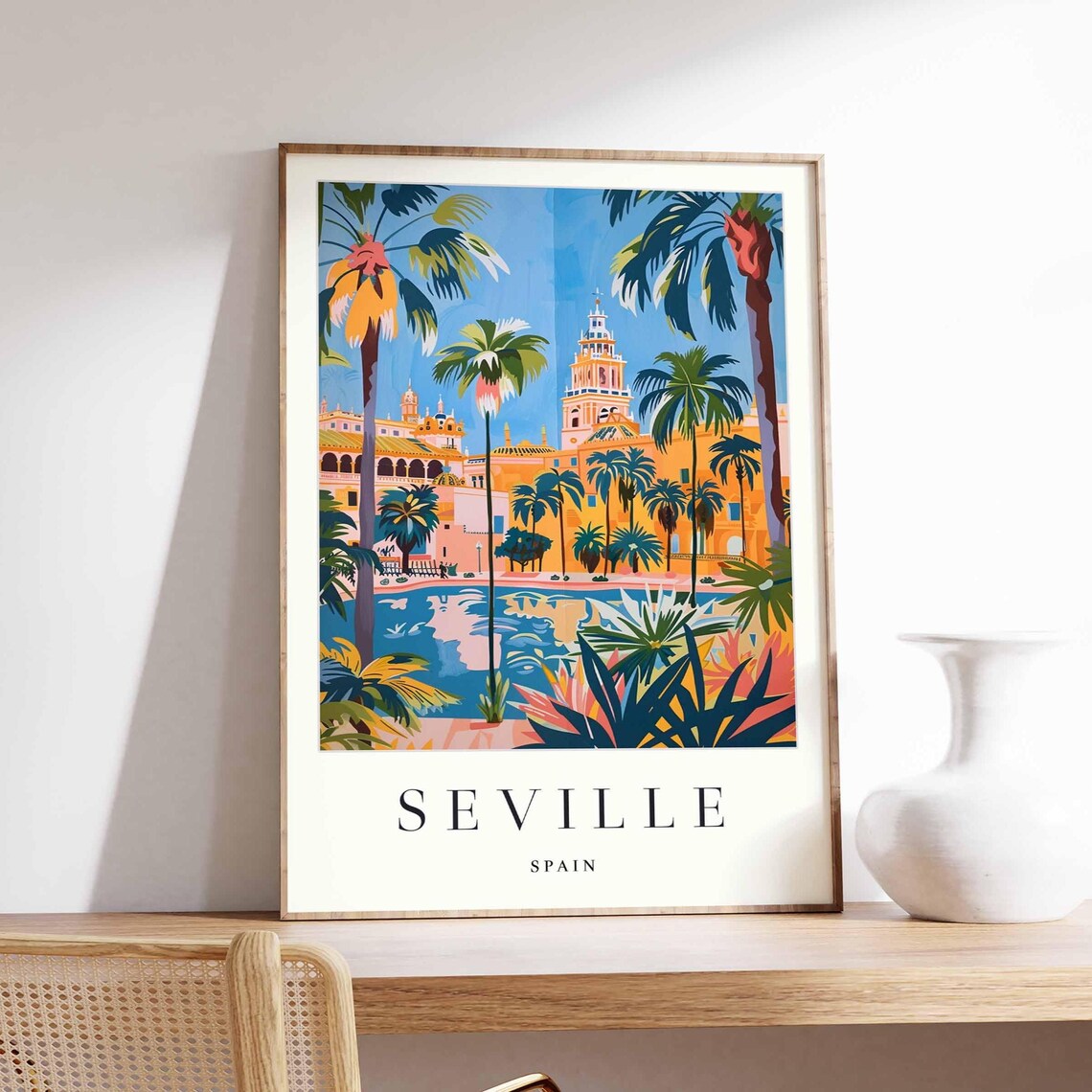 Seville Poster Spain Map Art Print, Minimalist