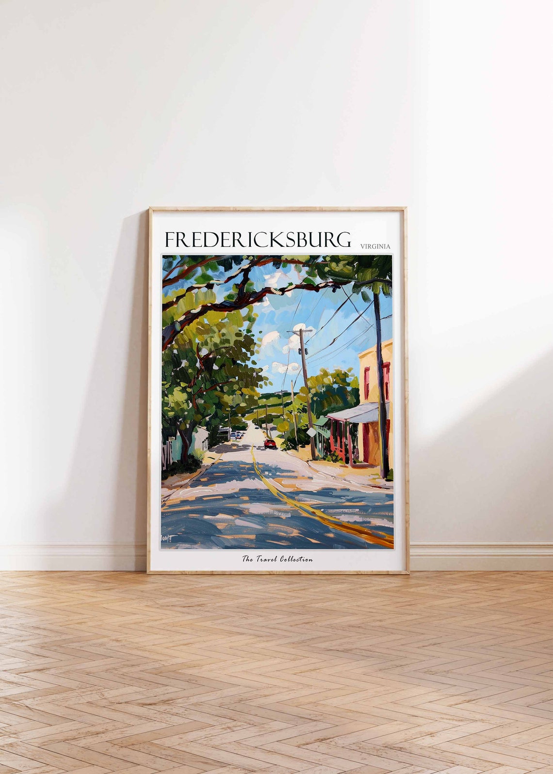 Fredericksburg Virginia Sunny Main Street Painted Travel Poster - Image 2