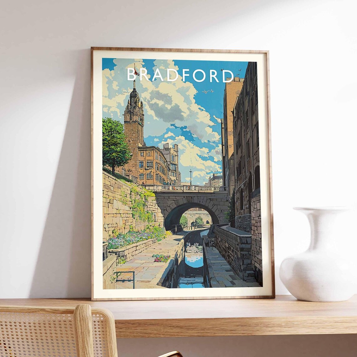 Bradford England Travel Poster British City Art Print