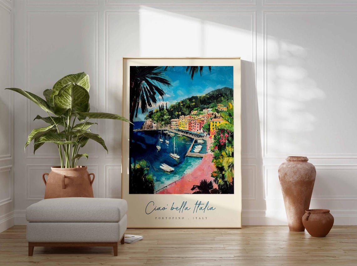 Portofino Poster Italian Travel Print Portofino Travel Art Portofino Wall Art Italy Art Italy Travel Decor Italian Travel Gift - Image 3