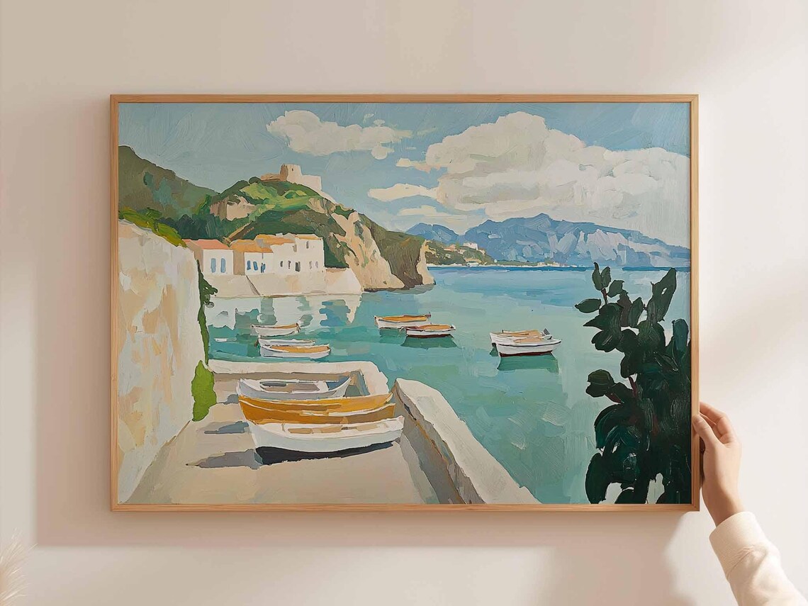 Corfu Greece Travel Poster, Ionian Sea Island