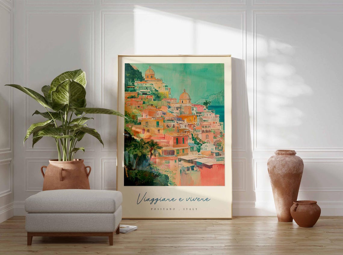 Positano Poster Italian Travel Print Positano Travel Art Positano Wall Art Italy Art Italy Travel Decor Italian Travel Gift - Image 3