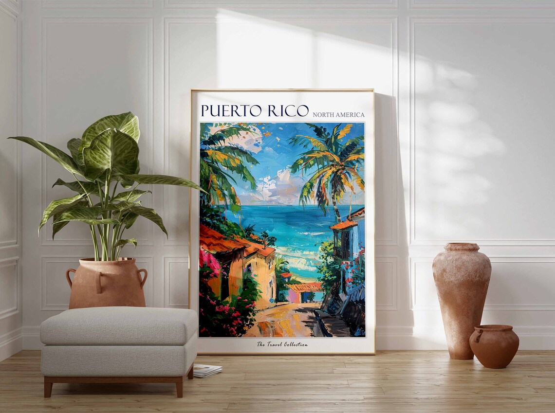 Puerto Rico Travel Poster, Caribbean Tropical Print - Image 2