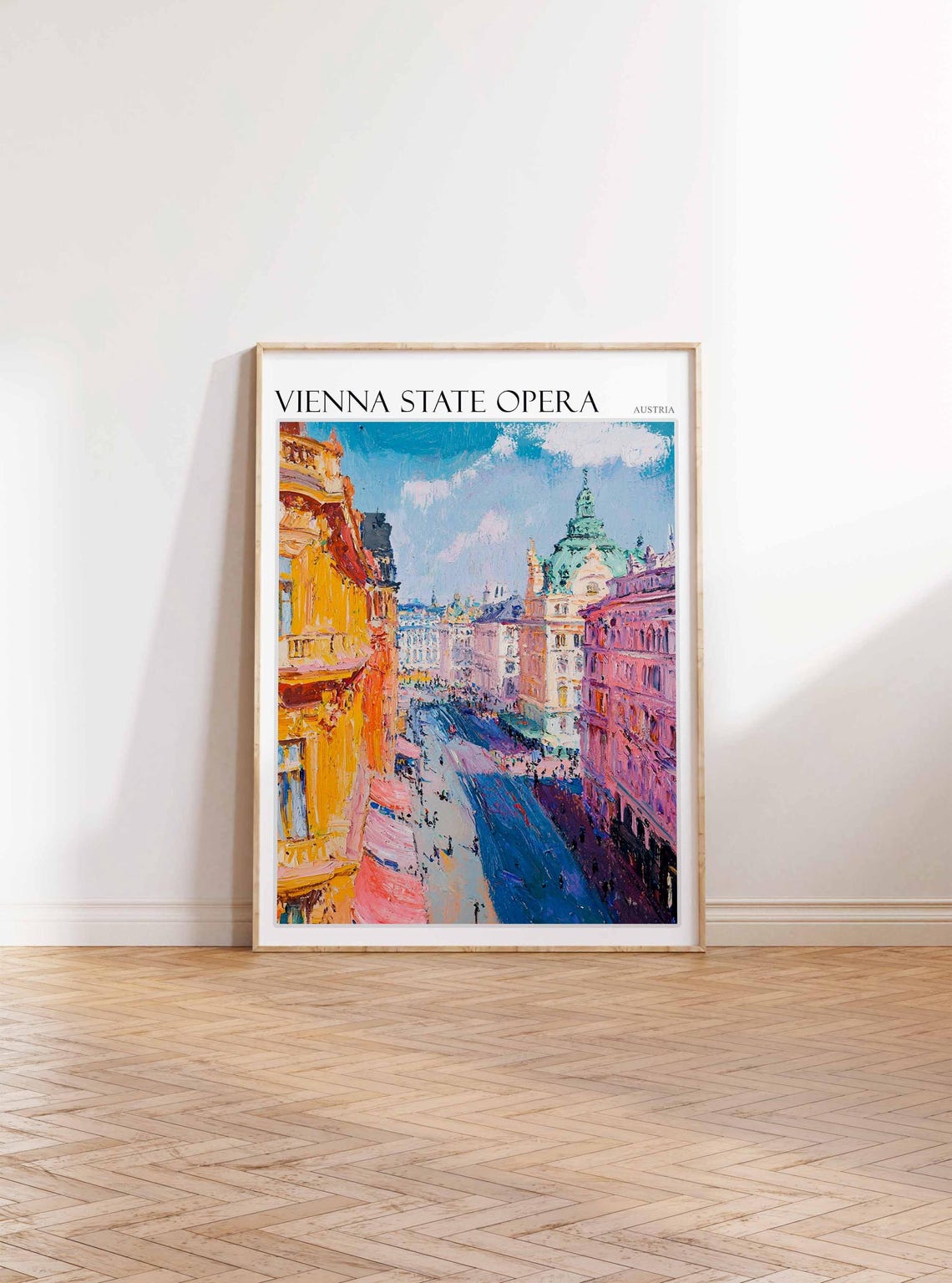 Vienna State Opera Austria Poster Colorful City Street Art Scene - Image 2