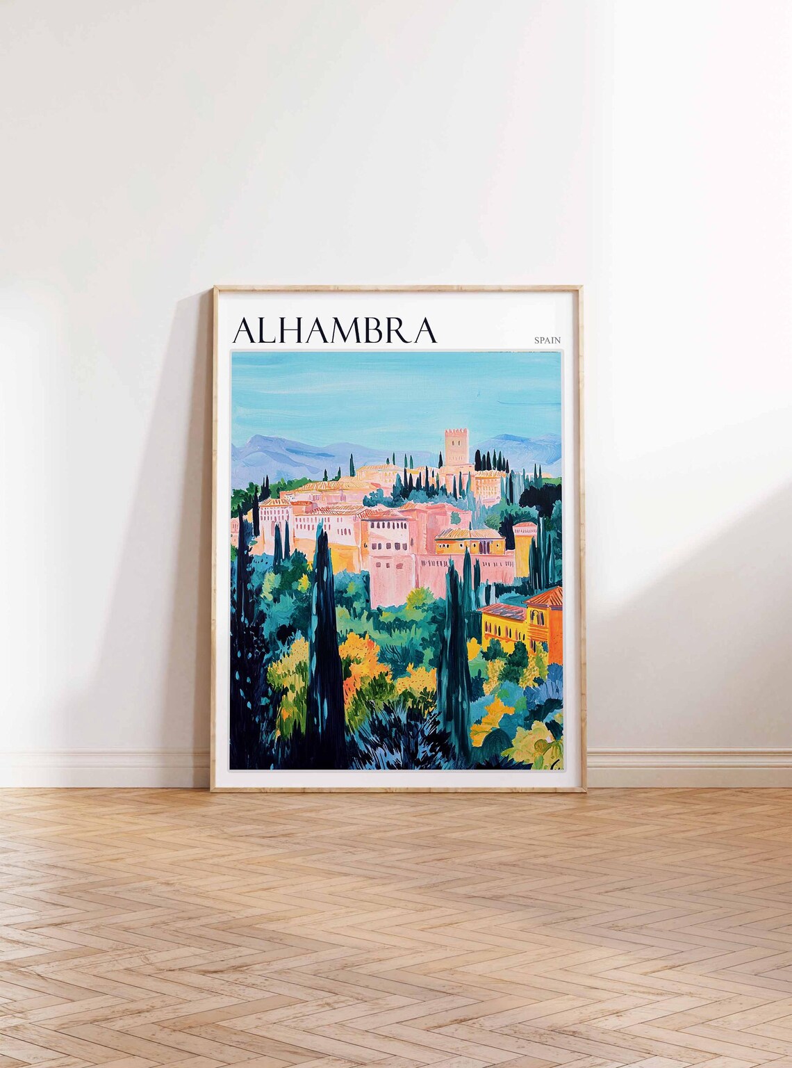 Alhambra Poster Spain Travel Print Spanish Decor Europe Travel Poster European Wall Art Alhambra Gift Alhambra Travel Poster - Image 3