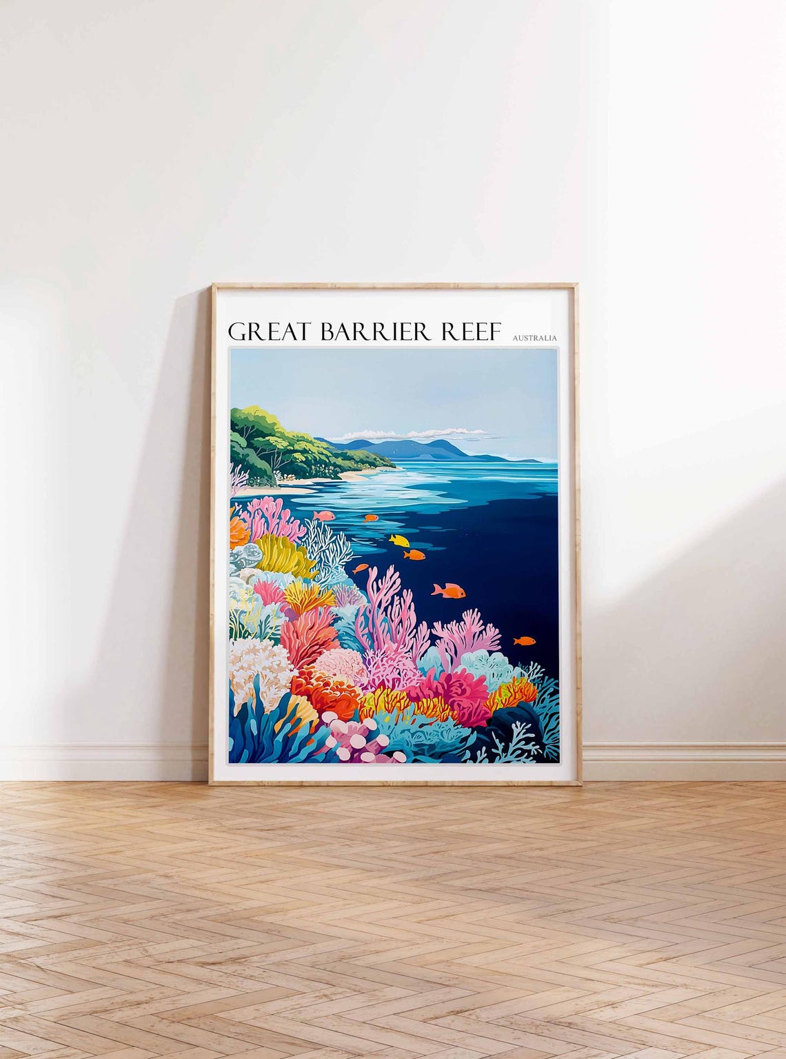 Great Barrier Reef Coral Garden Graphic Illustration Australia Poster - Image 3