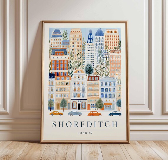 Shoreditch London Travel Poster Urban Street Art Print