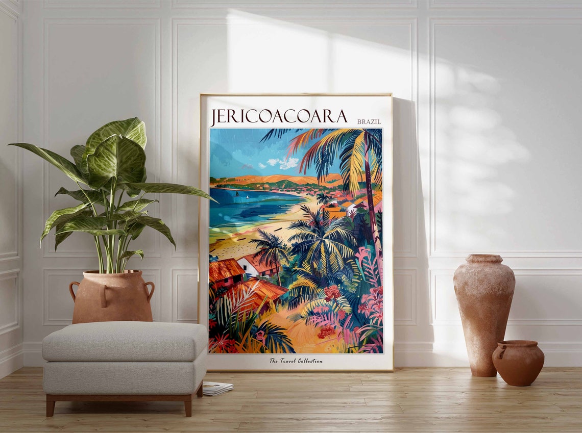 Jericoacoara Brazil Palm Trees Dunes Beach Tropical Travel Poster - Image 3