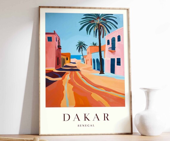 Dakar Poster Dakar Travel Print Islamic Wall Art Islamic Decor Tropical Decor City Print Dakar Gift Dakar Travel Poster