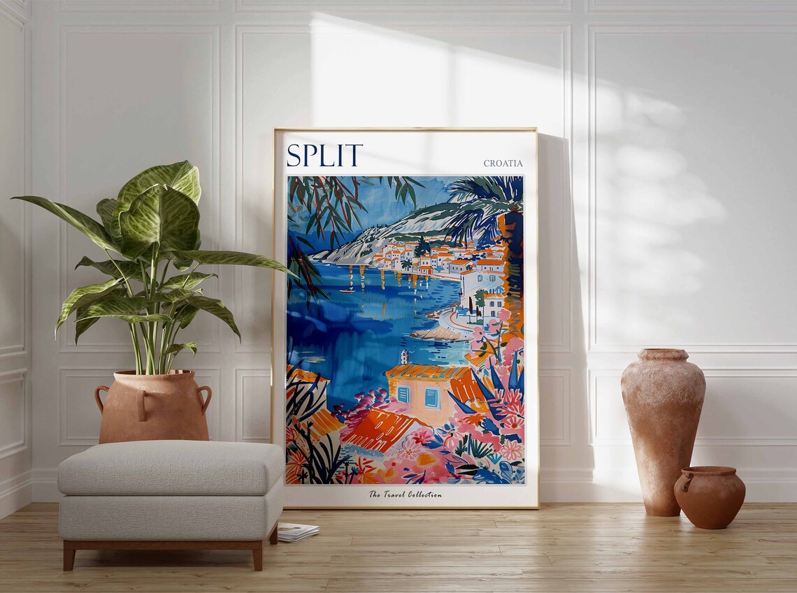 Split Poster Split Travel Print Tropical Decor Sea Wall Art Split Decor Croatia Travel Print Split Gift Split Travel Poster - Image 3