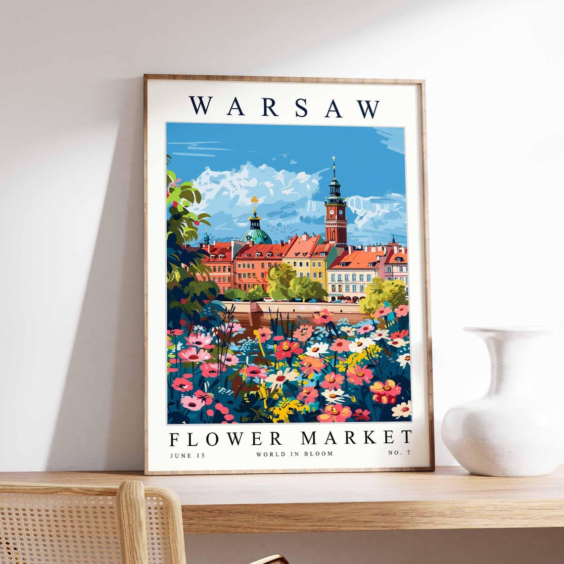 Warsaw Flower Market Poster Warsawprint Polish Floral Wall Art Warsawfloral Decor Botanical Poland Print Europe Travel