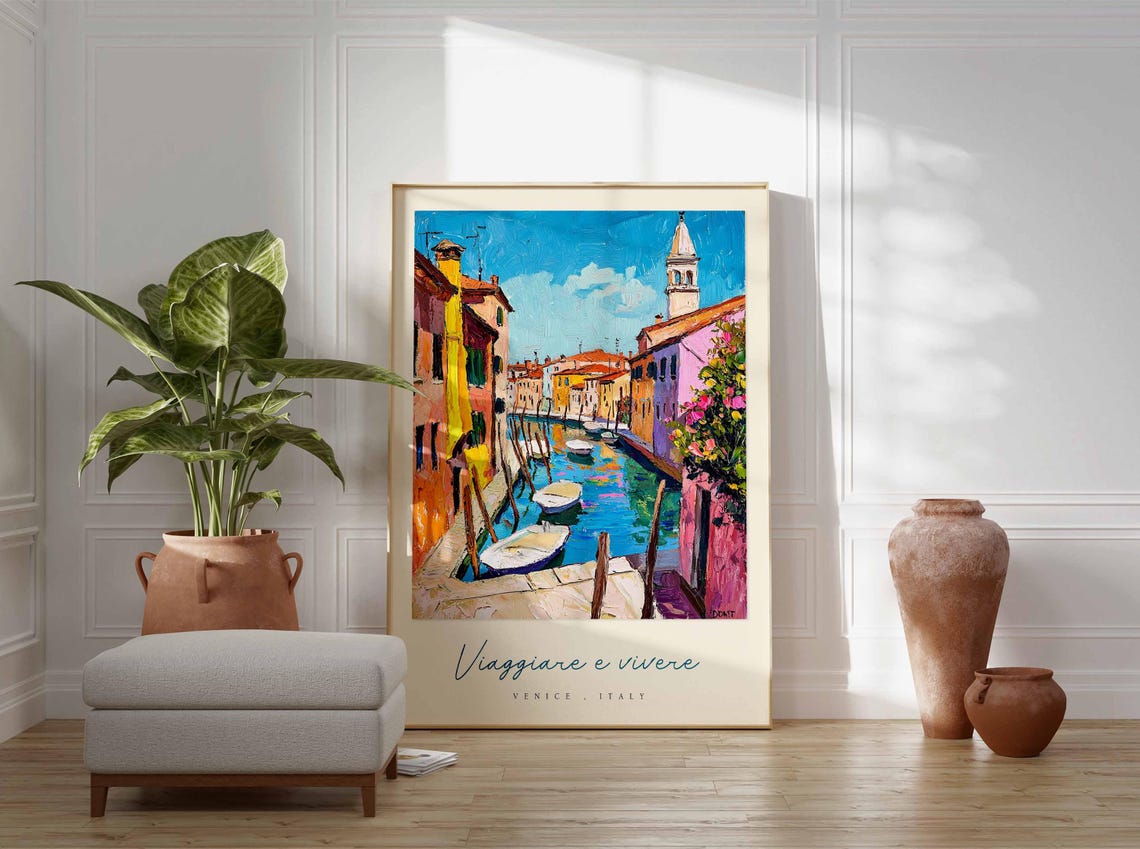 Venice Poster Italian Travel Print Venice Travel Art Venice Wall Art Italy Art Italy Travel Decor Italian Travel Gift - Image 3