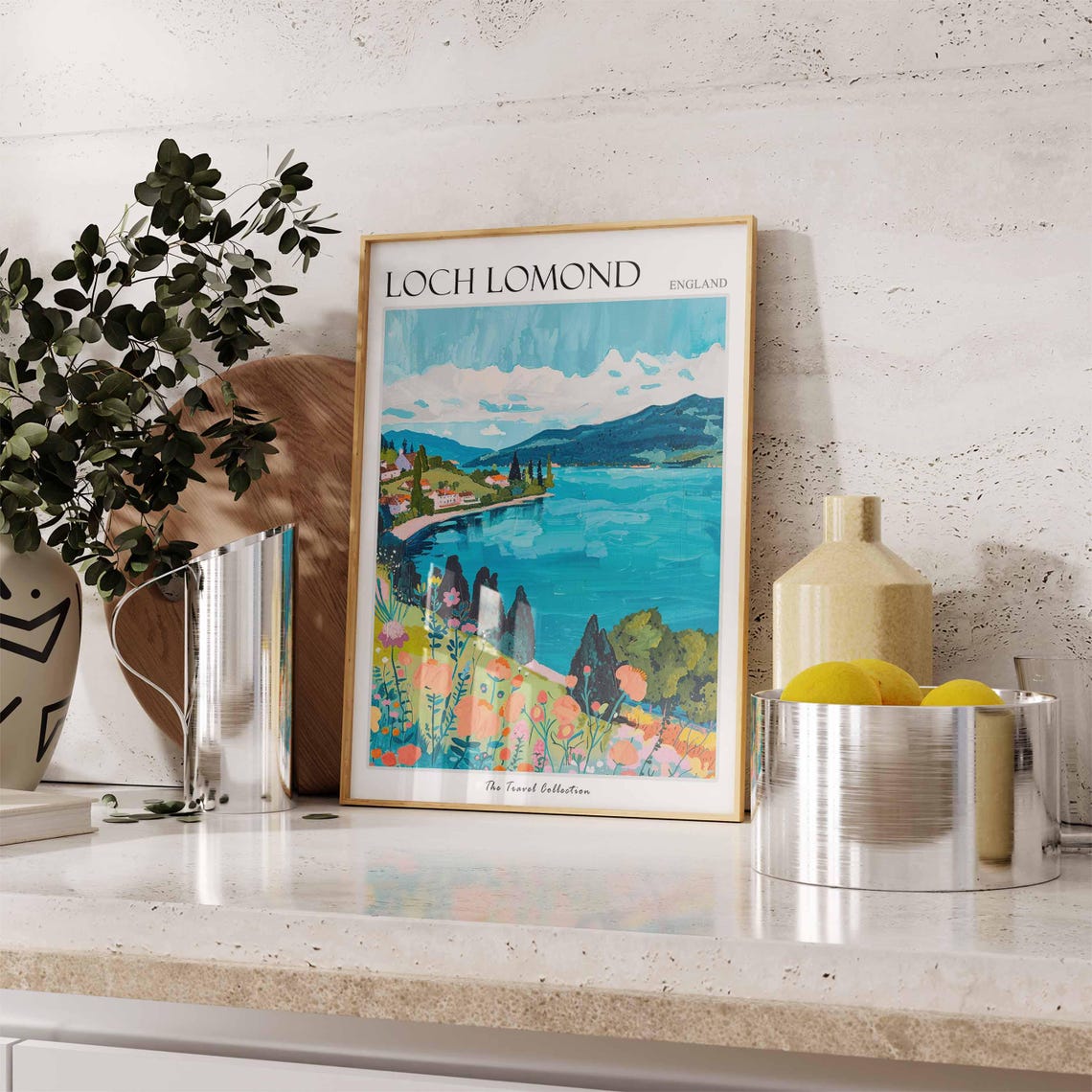 Loch Lomond England Flower Garden Lakeside Villa View Poster - Image 3