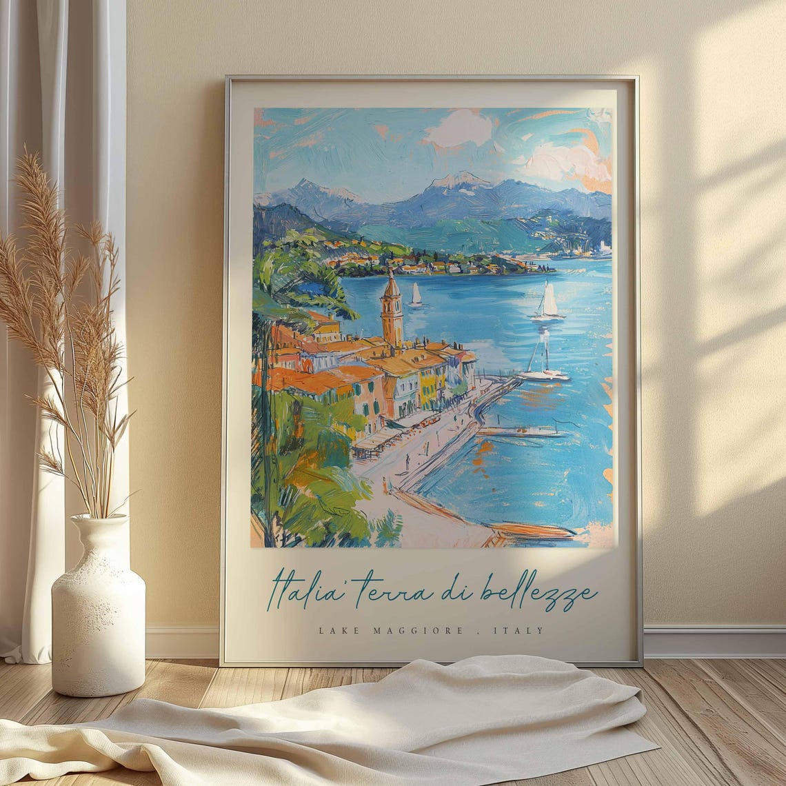 Lake Maggiore Poster Italian Travel Print Lake Maggiore Travel Art Lake Maggiore Wall Art Italy Art Italy Travel Decor Travel Gift - Image 2