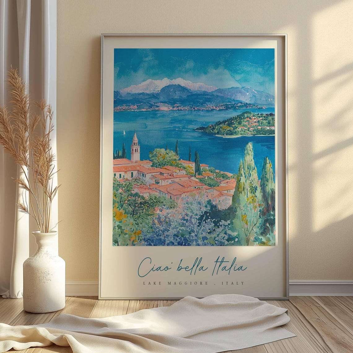 Lake Maggiore Poster Italian Travel Print Lake Maggiore Travel Art Lake Maggiore Wall Art Italy Art Italy Travel Decor Travel Gift - Image 2
