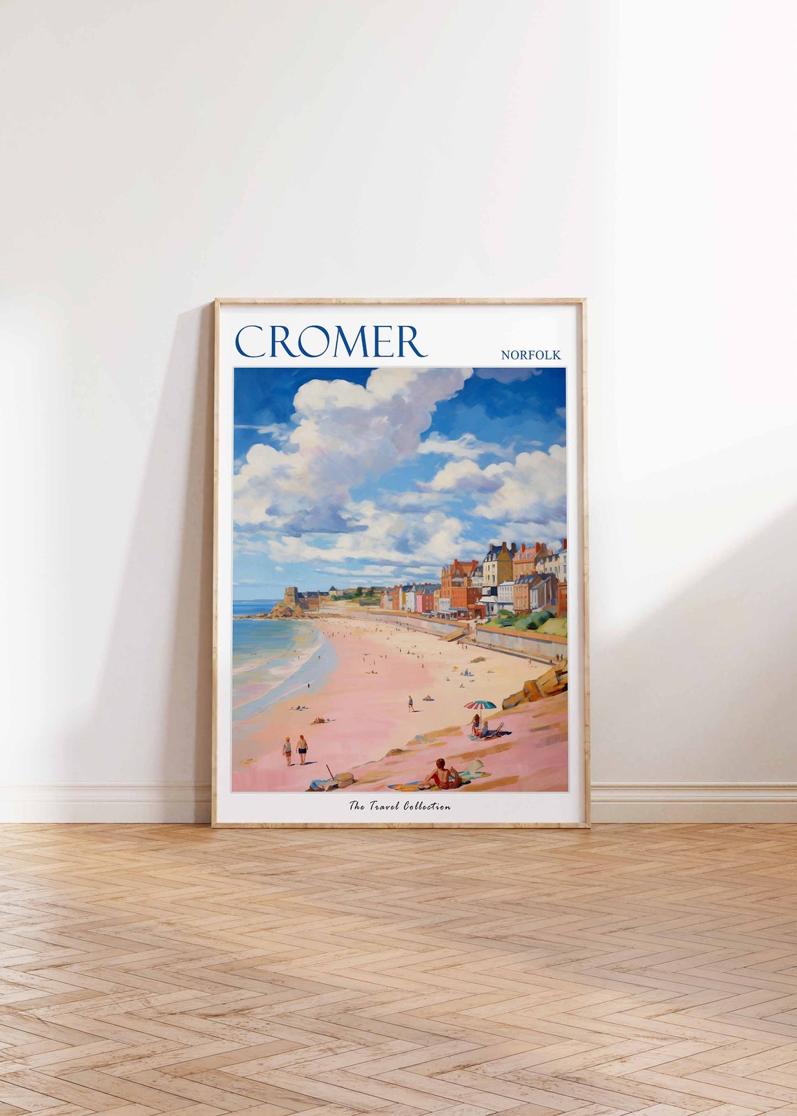 Cromer Norfolk Pink Sand Beach Colorful Seafront Travel Poster - Image 2