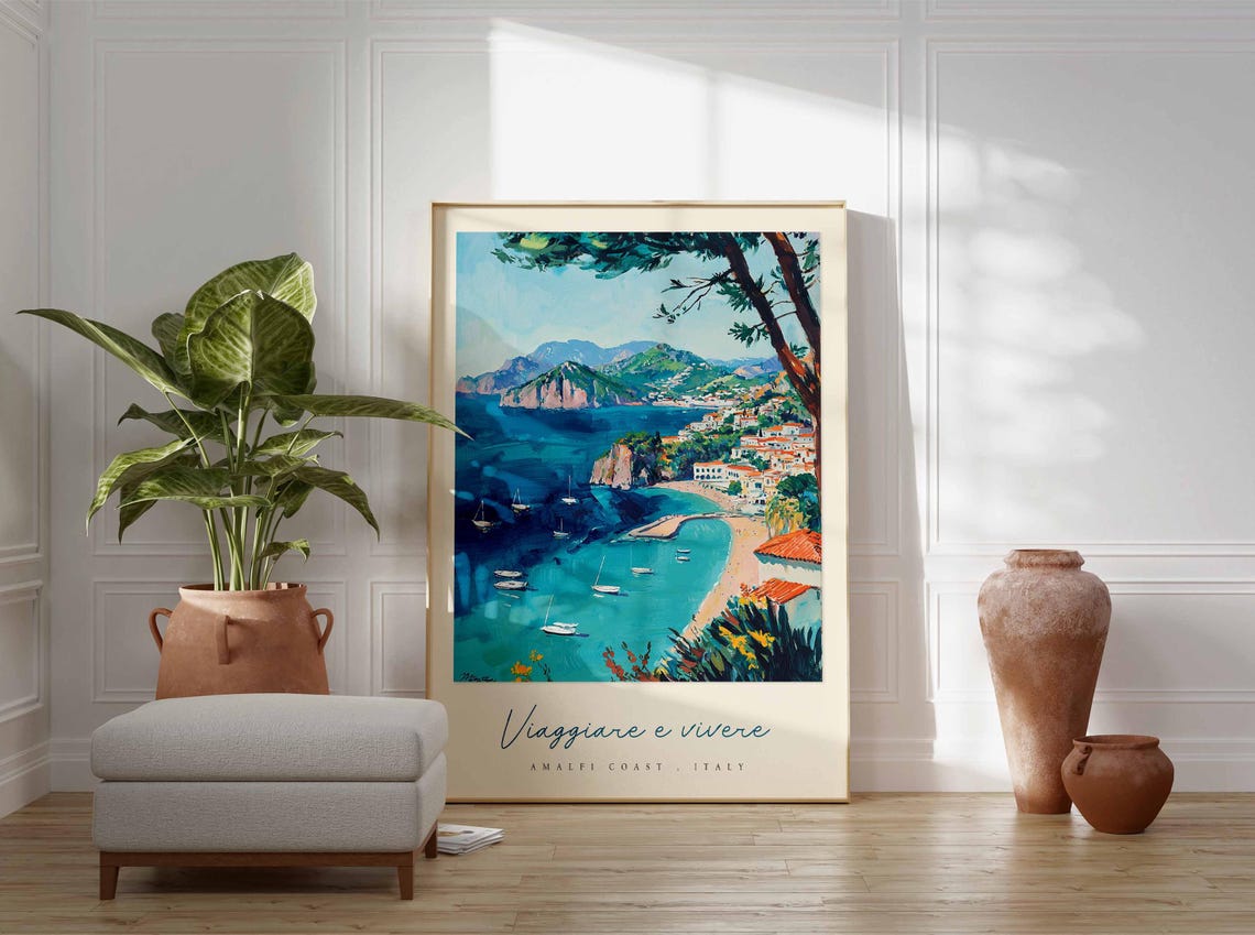 Amalfi Coast Poster Amalfi Coast Travel Print Amalfi Coast Travel Art Amalfi Coast Wall Art Italy Art Italy Travel Decor Travel Gift - Image 3