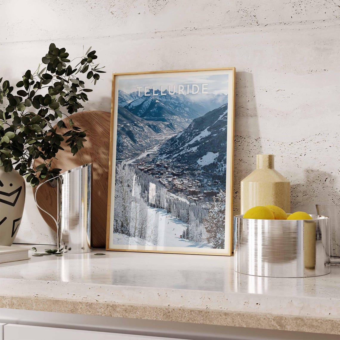Telluride Winter Valley Panorama Over the Colorado Ski Town Poster - Image 2