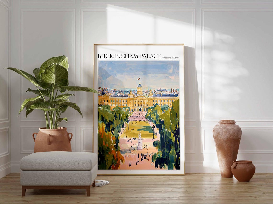 Buckingham Palace Poster England Travel Print British Decor United Kingdom Travel Poster City Print Buckingham Palace Travel Poster - Image 2