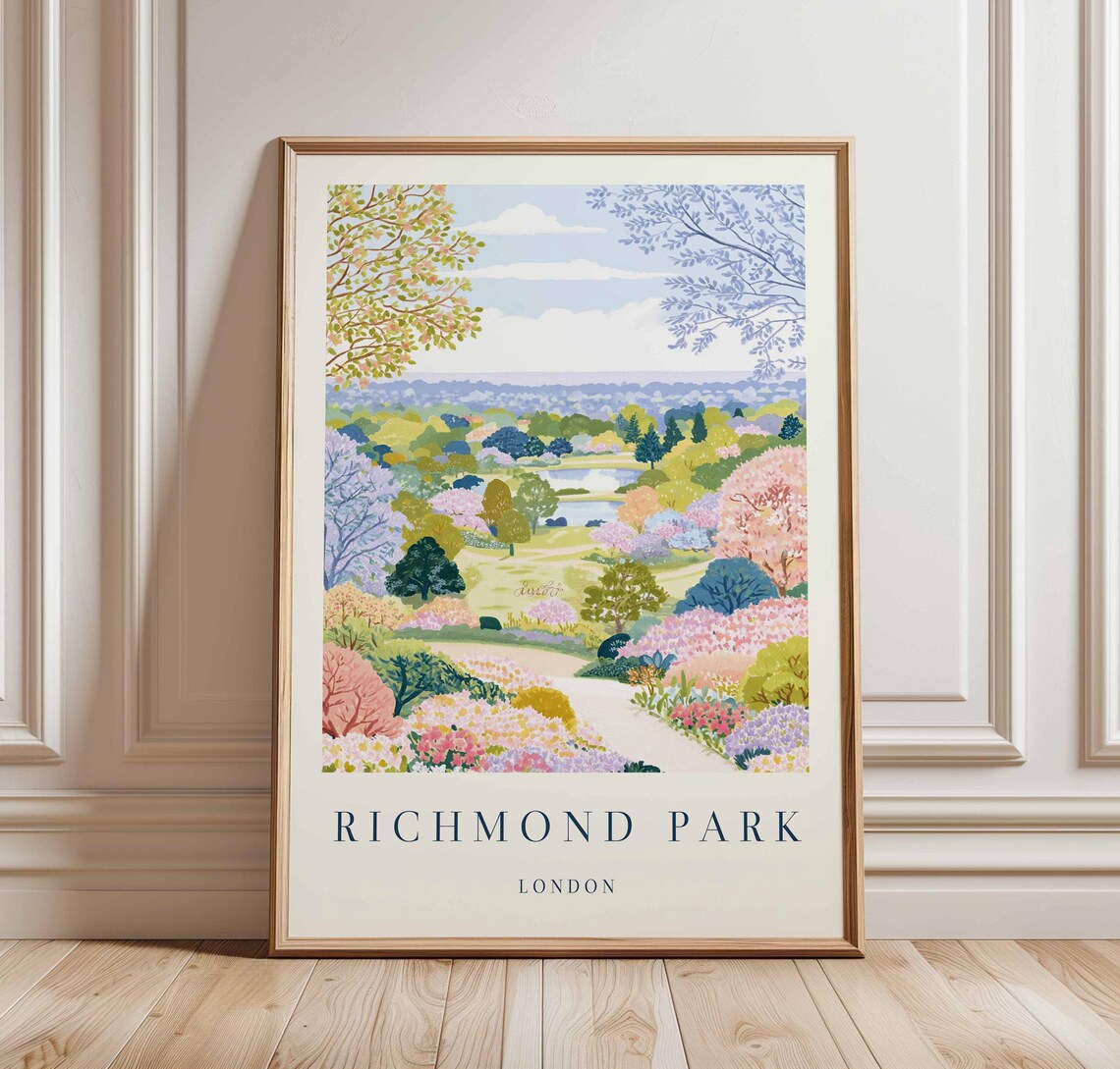 Richmond Park London Blossom Garden Spring Panorama Art Print
