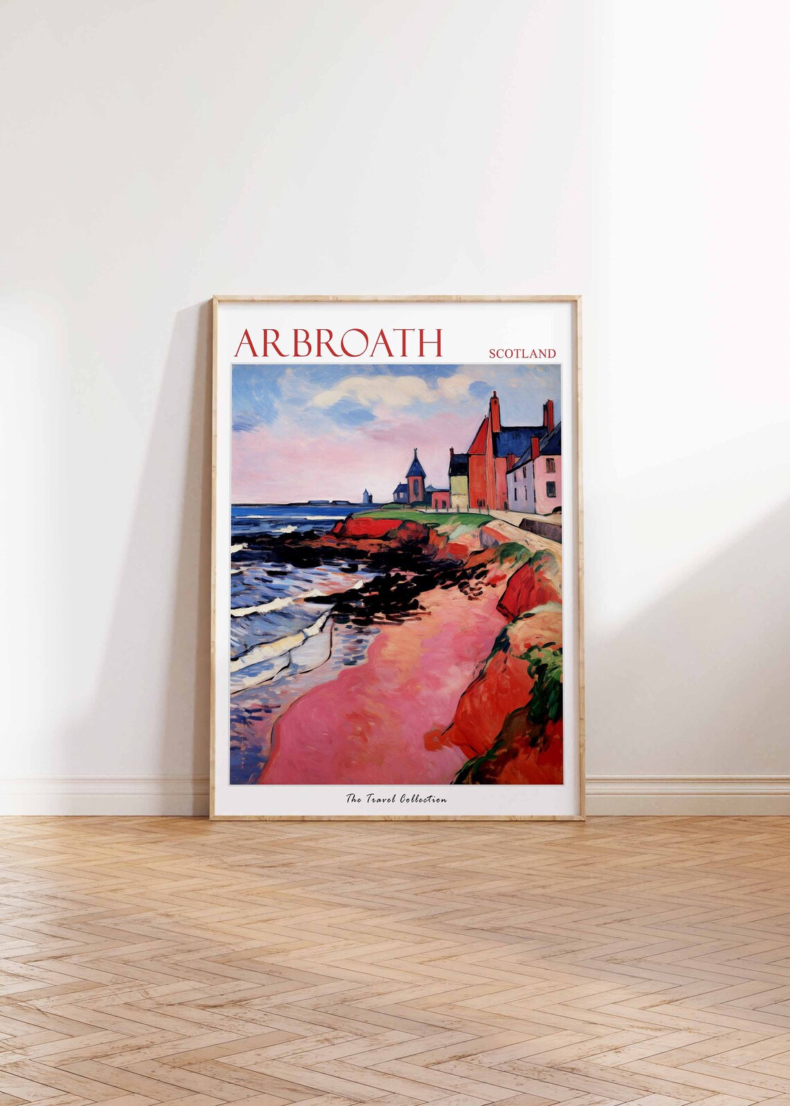 Arbroath Scotland Travel Poster Rocky Shoreline Waves Art Collection View - Image 3