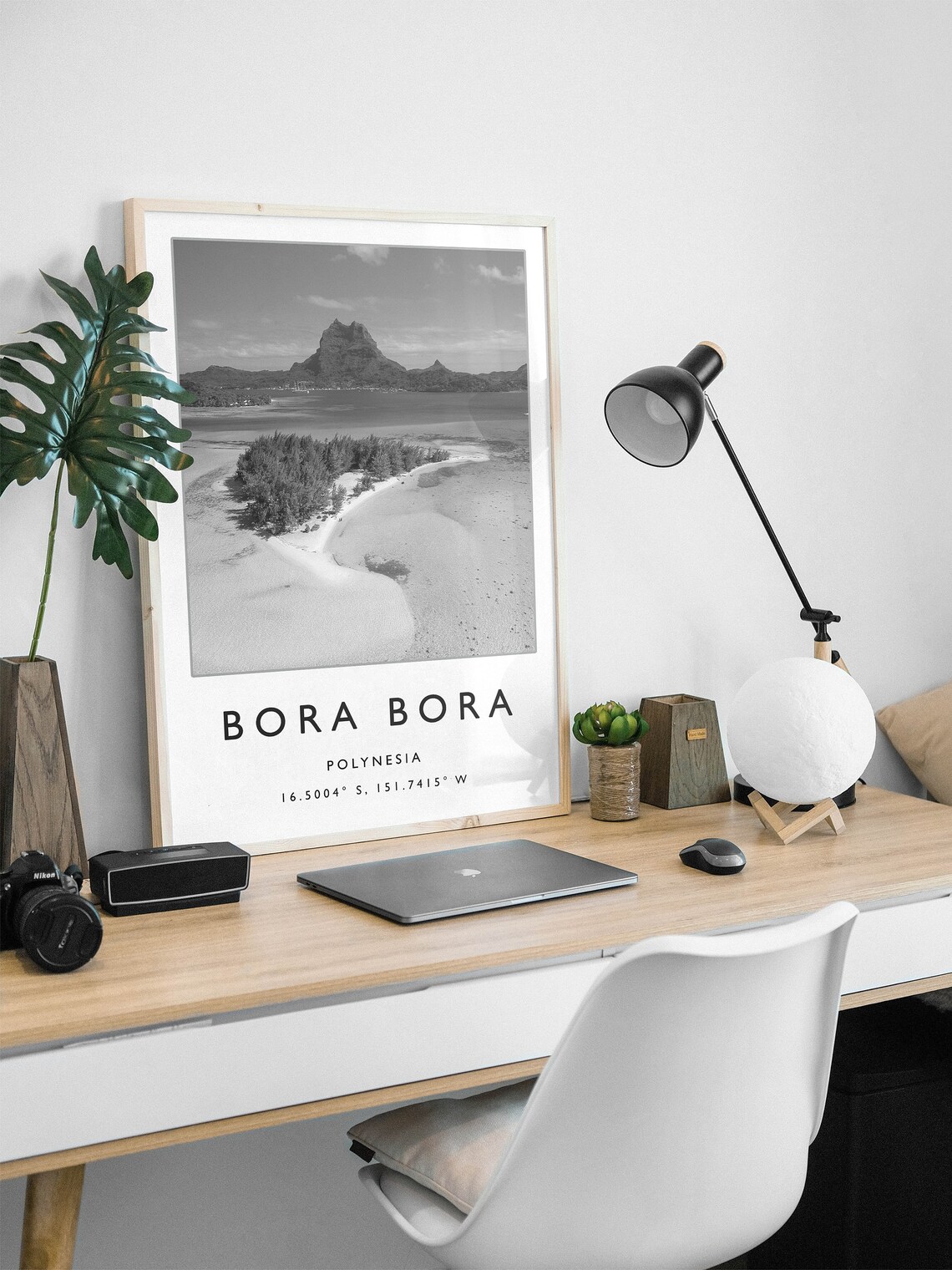 Bora Bora Black And White Travel Poster, Polynesia - Image 2