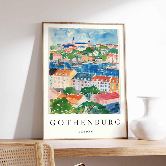Gothenburg Sweden Print Scandinavian Cityscape Wall Art