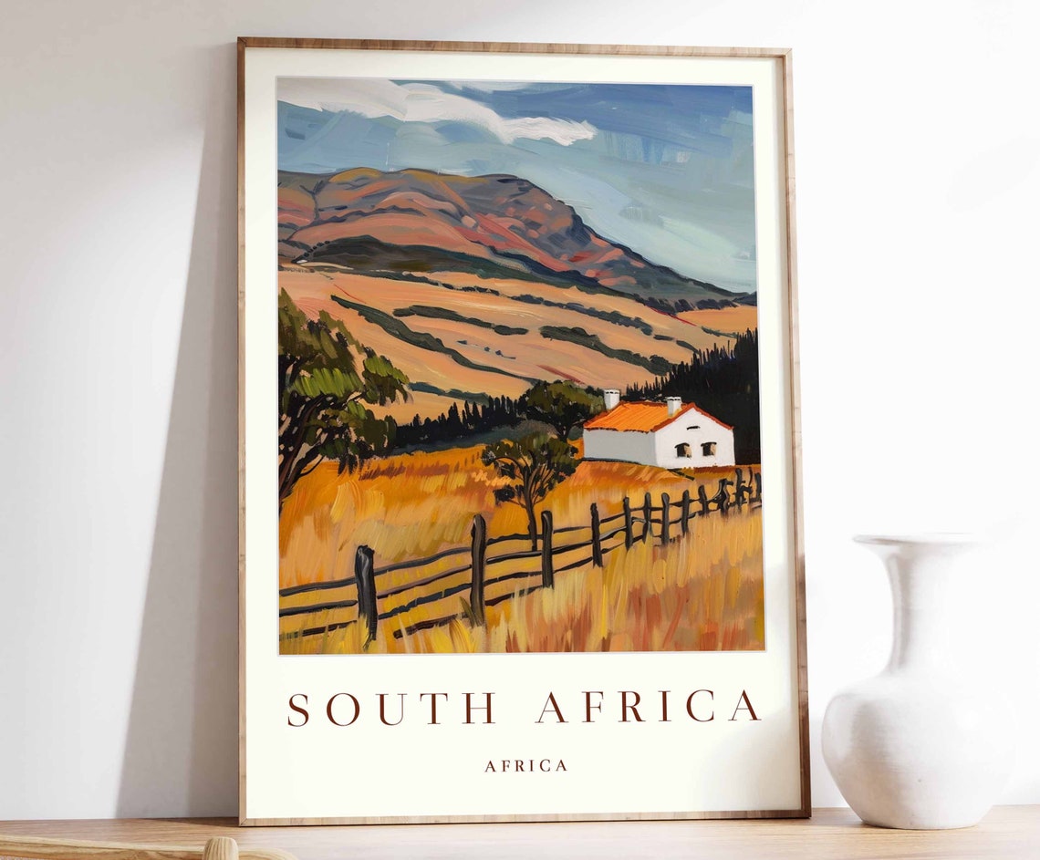 South Africa Poster South Africa Travel Print Africa Wall Art African Travel Print Tropical Decor Botanical Print South Africa Gift