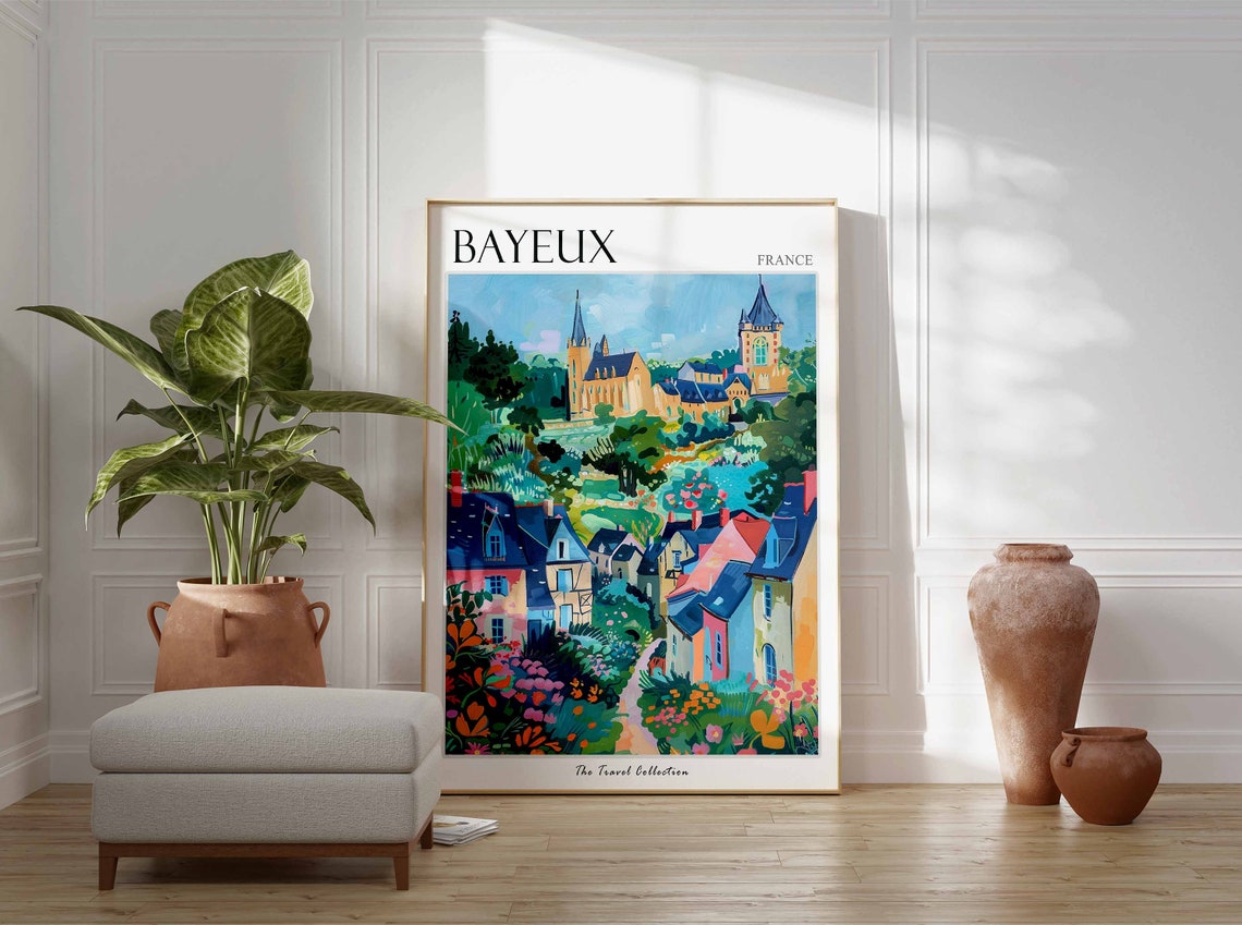 Bayeux Poster France Travel Print French Decor Europe Travel Poster Annecy Wall Art European Decor Bayeux Gift Bayeux Travel Poster - Image 3