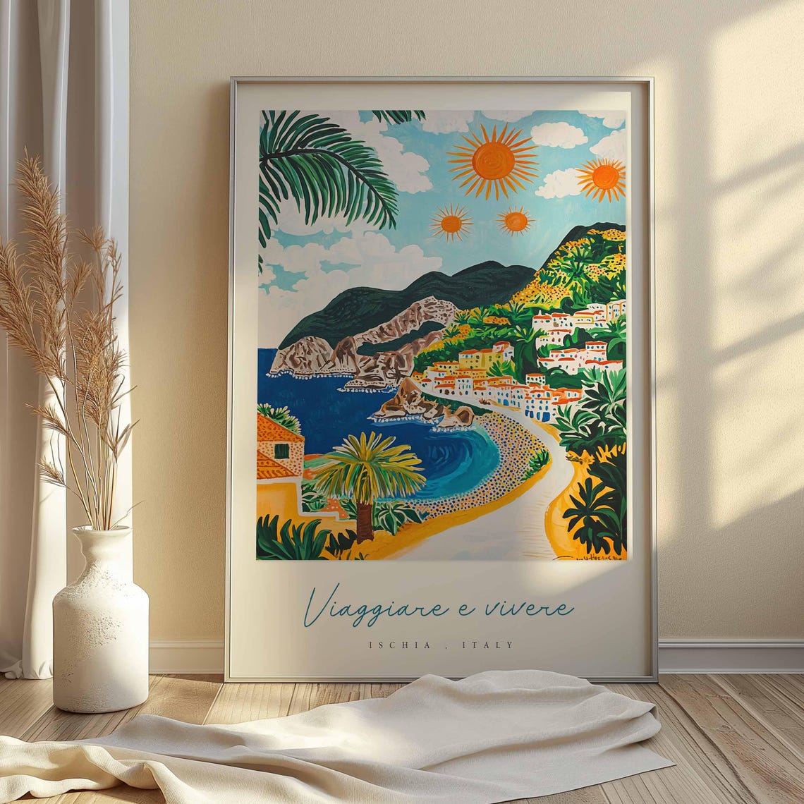 Ischia Poster Italian Travel Print Ischia Travel Art Ischia Wall Art Italy Art Italy Travel Decor Italian Travel Gift - Image 2