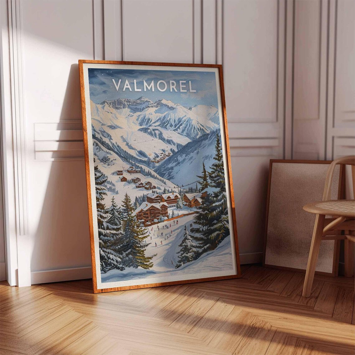Skiing Travel Poster Valmorel Ski Print France Travel Print Skiing Art Skiing Print Winter Sport Art Ski Gift - Image 3