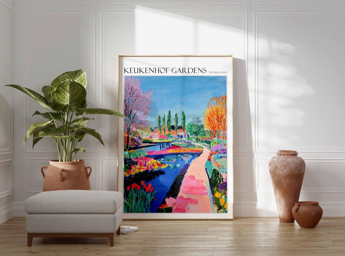 Keukenhof Gardens Netherlands Riverside Walk Tulip Beds Poster - Image 2