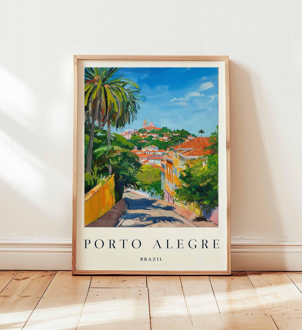 Porto Alegre Brazil Print Vibrant Cityscape Travel Poster
