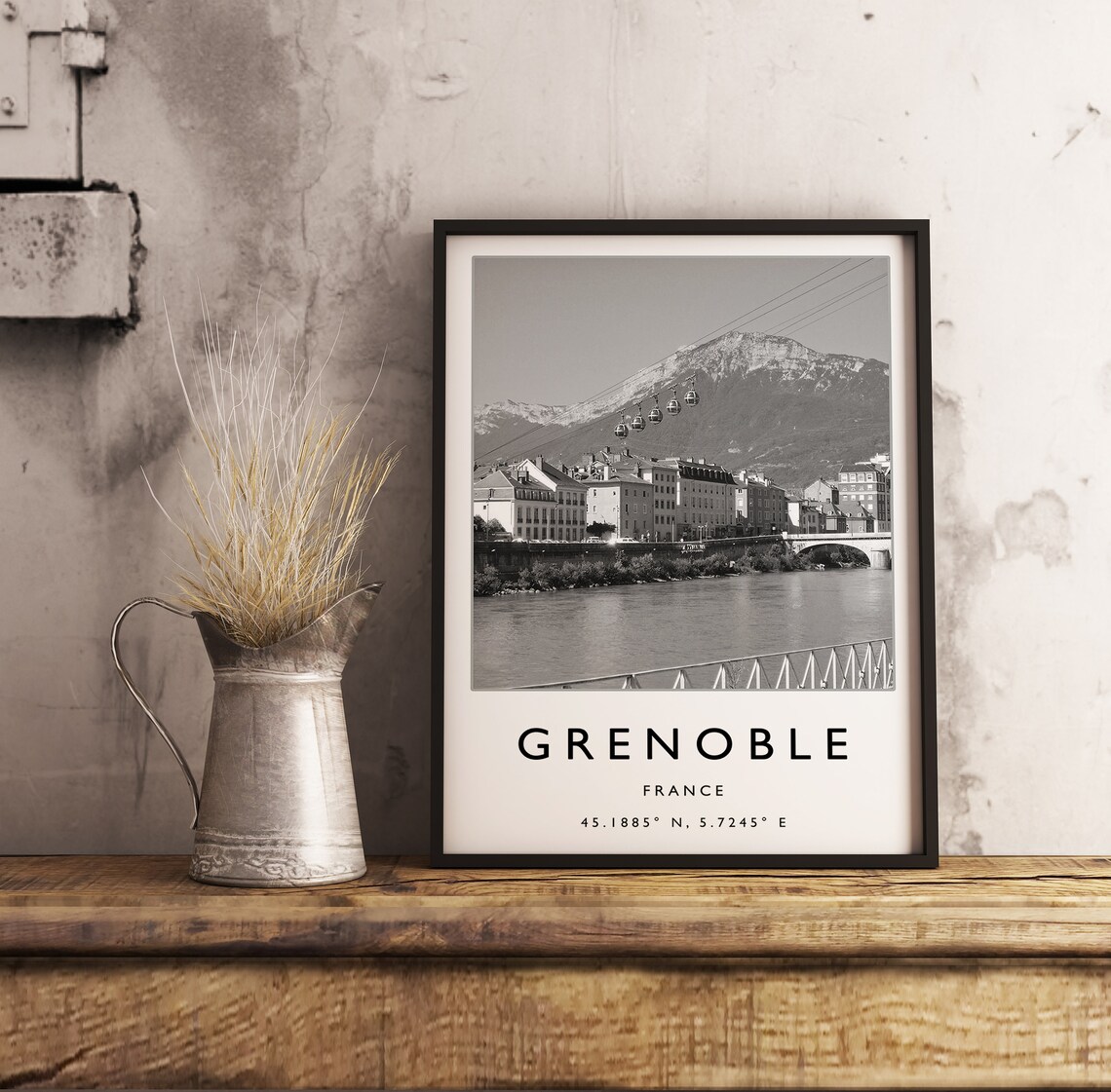 Grenoble Poster Grenoble Travel Print France Travel Poster Travel Decor Minimalist Travel Poster Black And White Gift A1a2a3a4 - Image 2