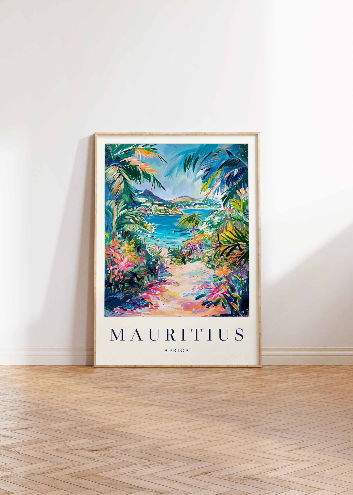 Mauritius Africa Tropical Jungle Path Beach Lagoon Island Poster - Image 2