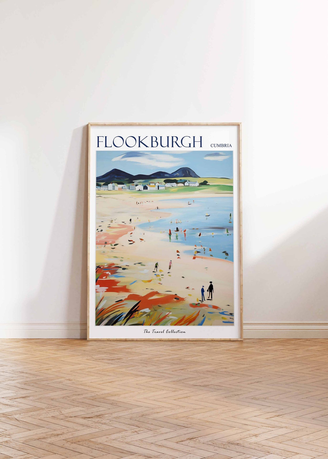 Flookburgh Cumbria Estuary Beach Mountains Vintage Travel Poster - Image 2