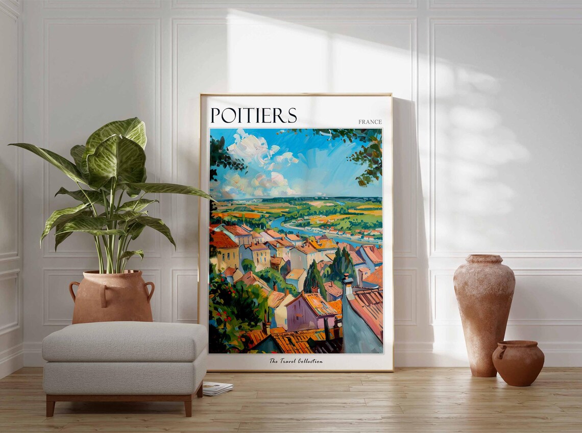 Poitiers France Travel Poster, European Wall Art - Image 3