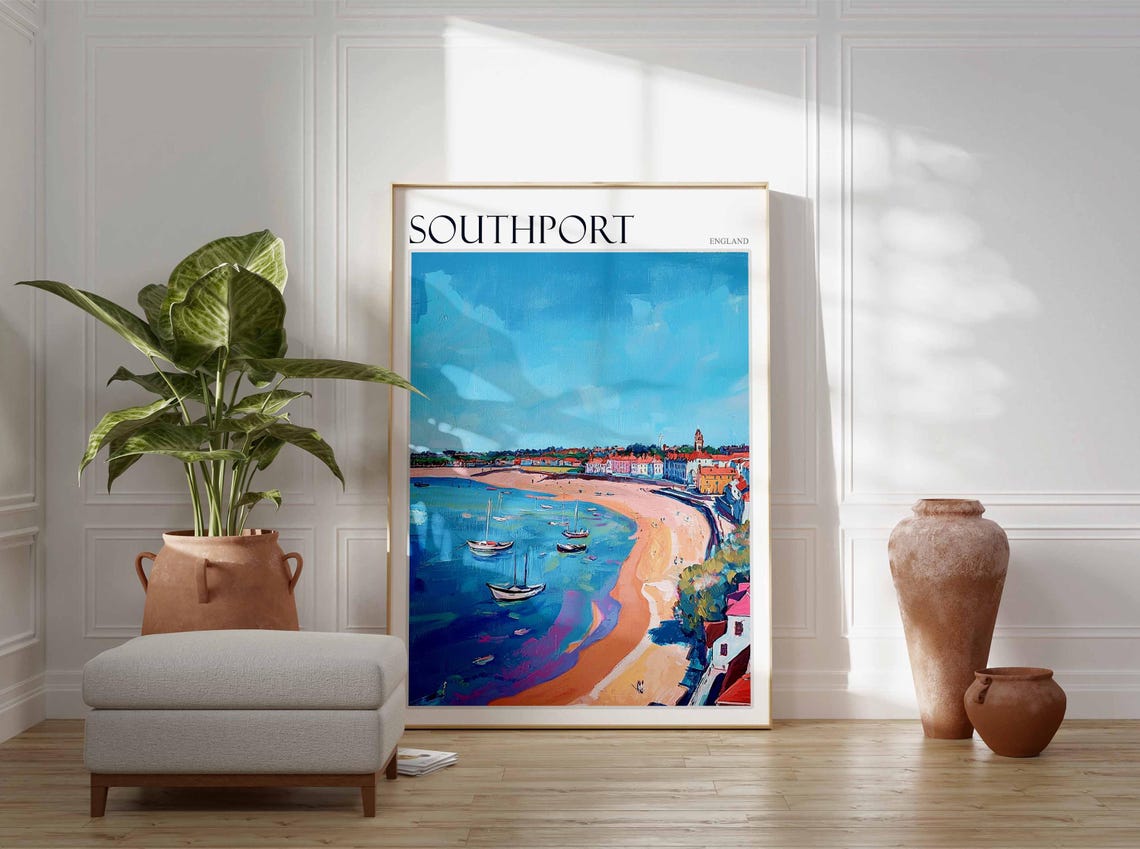 Southport Poster Uk Travel Poster Seaside Art Poster British Wall Decor Southport Wall Art Southport Wall Decor Southport Travel Print - Image 2