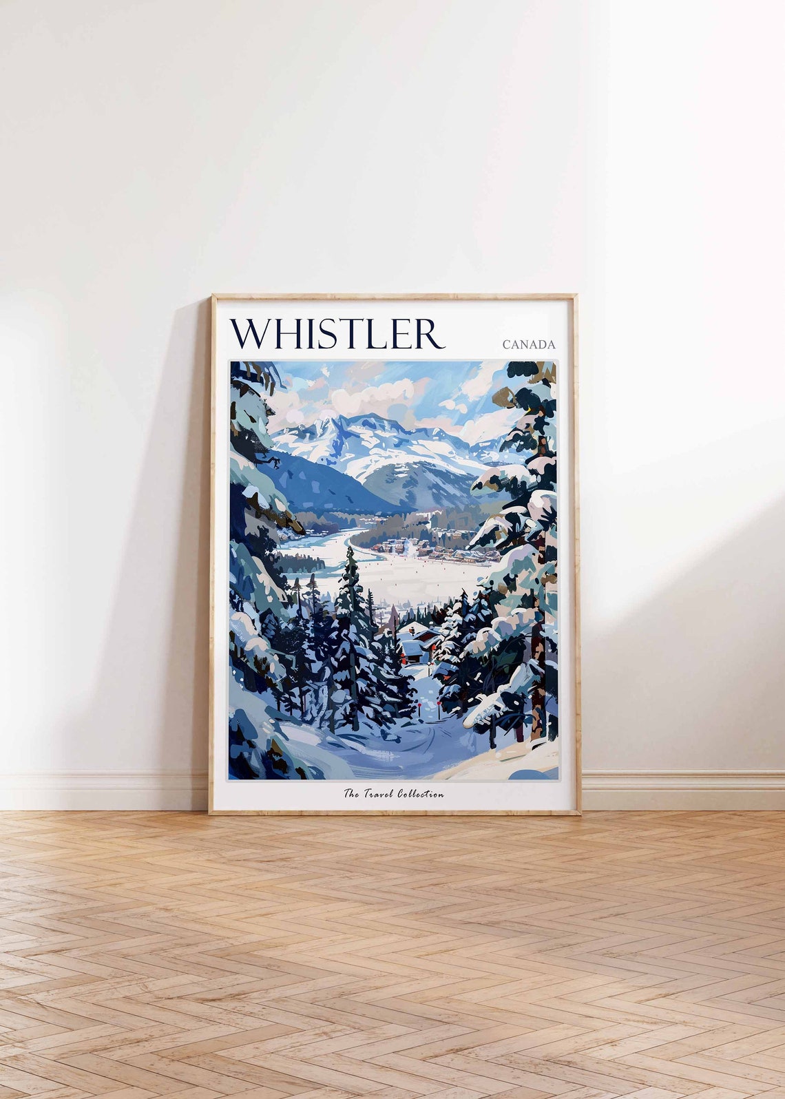 Whistler Canada Snowy Mountain Village Winter Ski Travel Poster - Image 2
