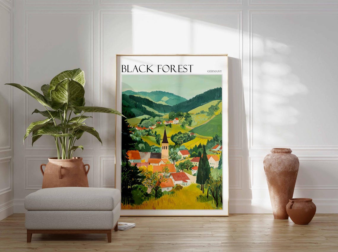 Black Forest Germany Village With Tall Church Spire View Poster - Image 2