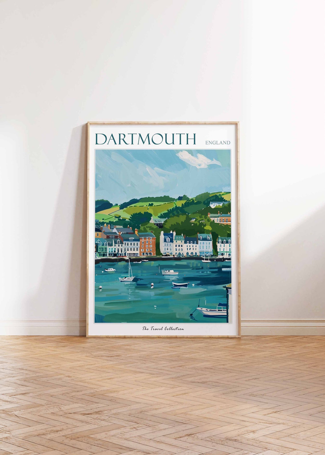 Dartmouth England Harbor Boats Illustrated Travel Poster Art - Image 2