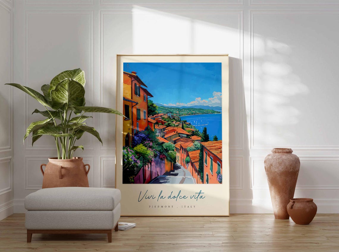 Piedmont Poster Italian Travel Print Piedmont Travel Art Piedmont Wall Art Italy Art Italy Travel Decor Italian Travel Gift - Image 3