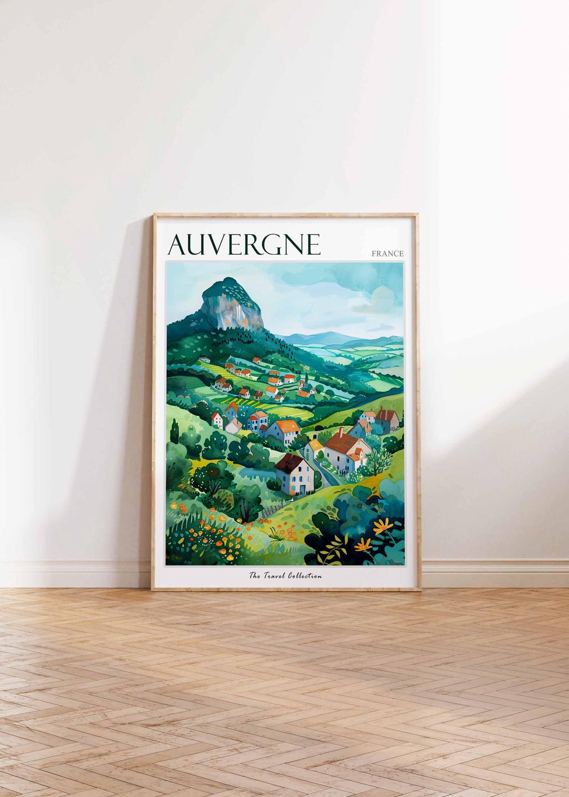 Auvergne Poster France Travel Print French Decor Europe Travel Poster European Wall Art Auvergne Gift Auvergne Travel Poster - Image 2