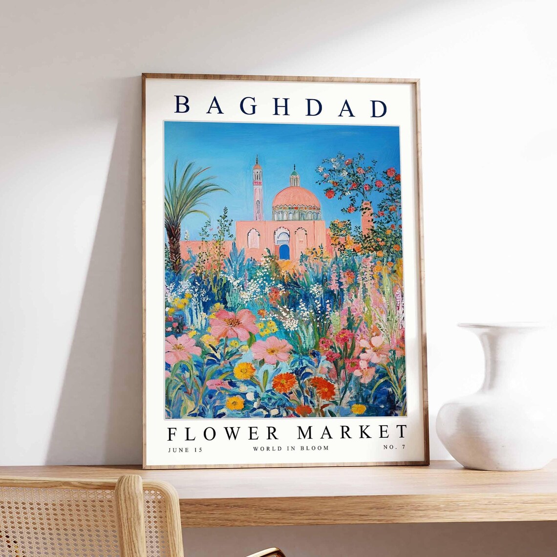 Baghdad Rose Mosque Wildflower Meadow Bloom Flower Market Poster