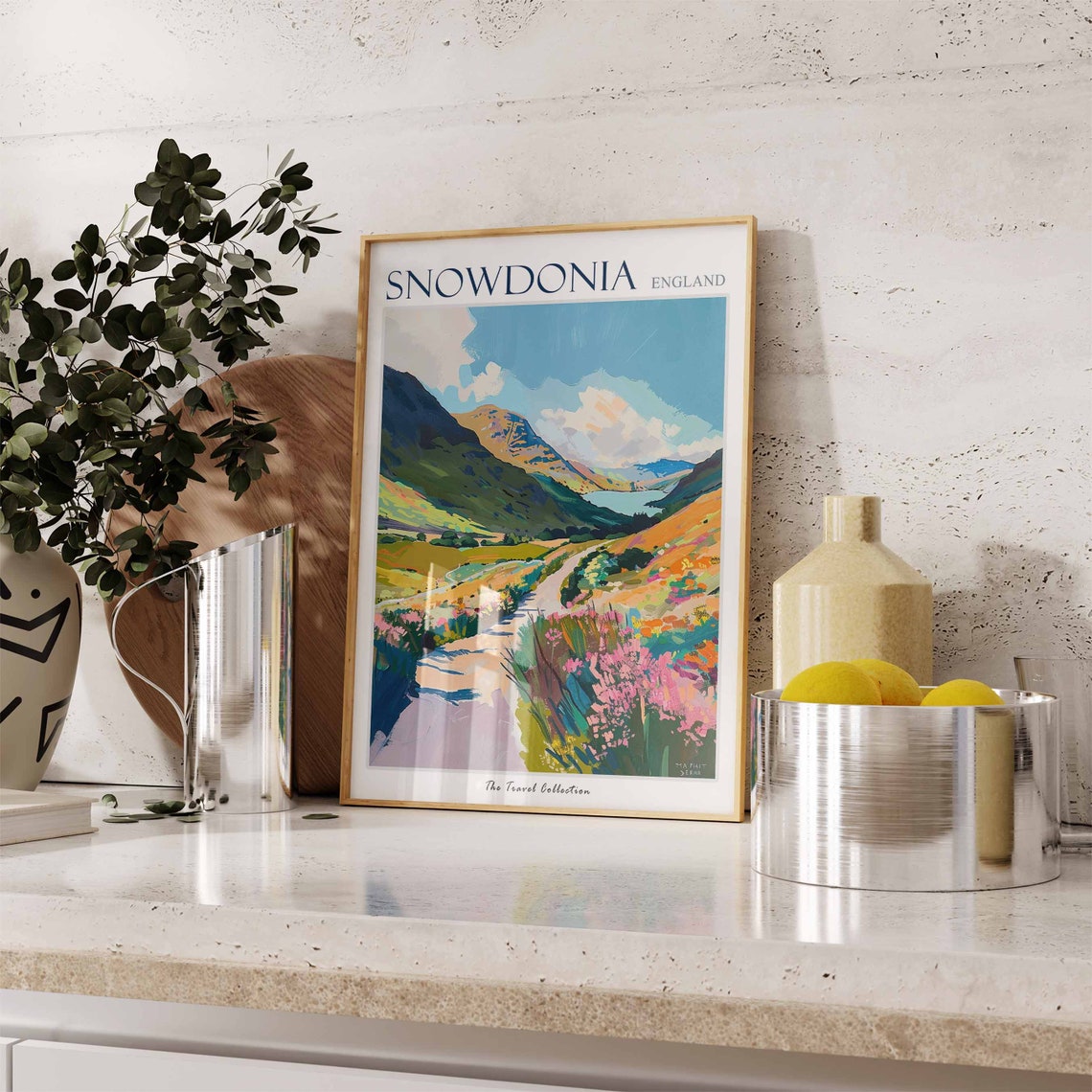 Snowdonia Poster Snowdonia Travel Print Wales Travel Poster Welsh Decor British Travel Art Countryside Print Snowdonia Art - Image 2