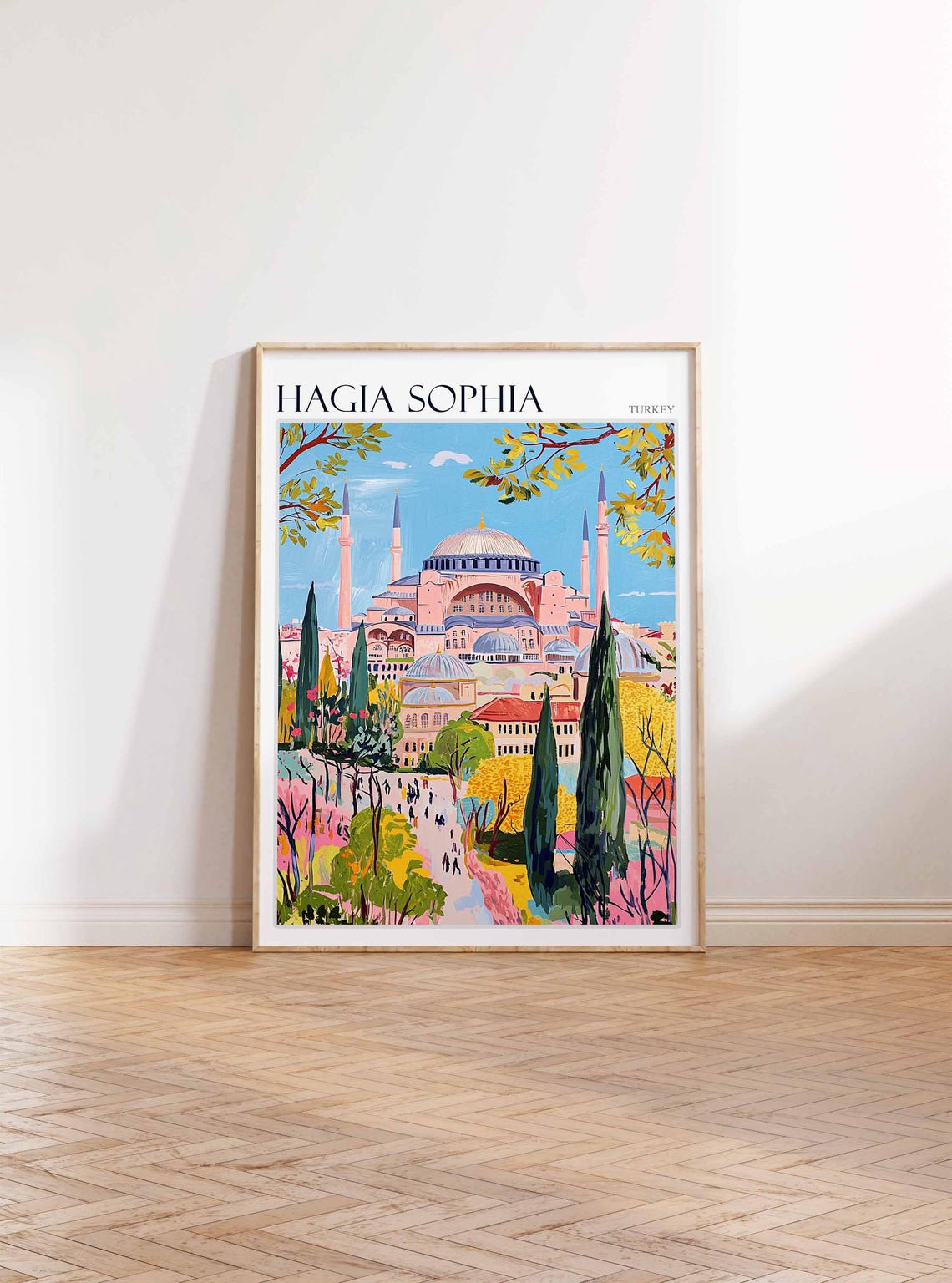Hagia Sophia Garden View Blossom Trees Istanbul Turkey Travel Poster - Image 3